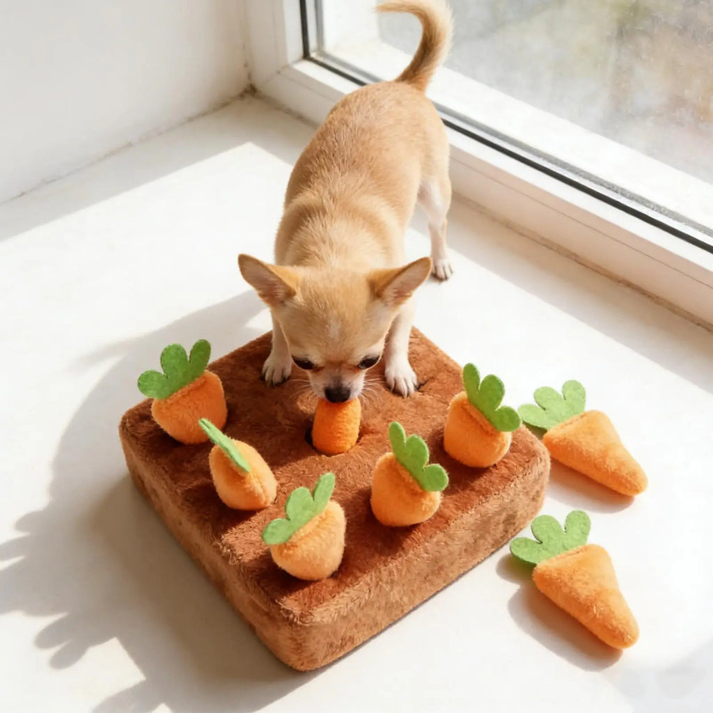 Dog Snuffle Mat with Carrots – Slow Feeder Puzzle for Puppies Dog Puzzle Toy Babs