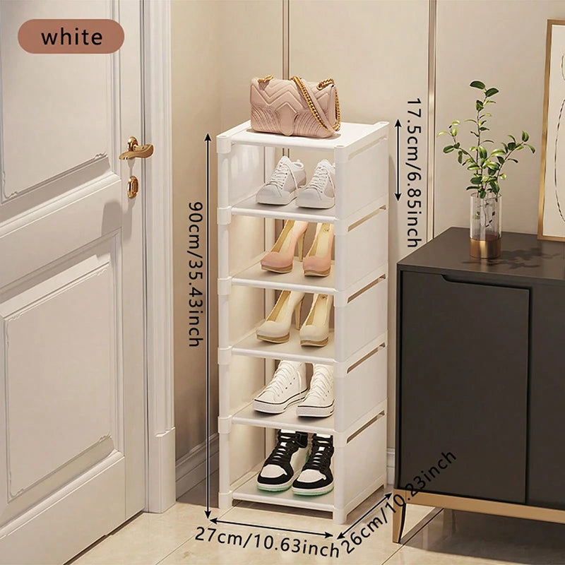Narrow Multi-Tier Shoe Rack – Wall Door Space-Saving Storage Shoe Rack Babs