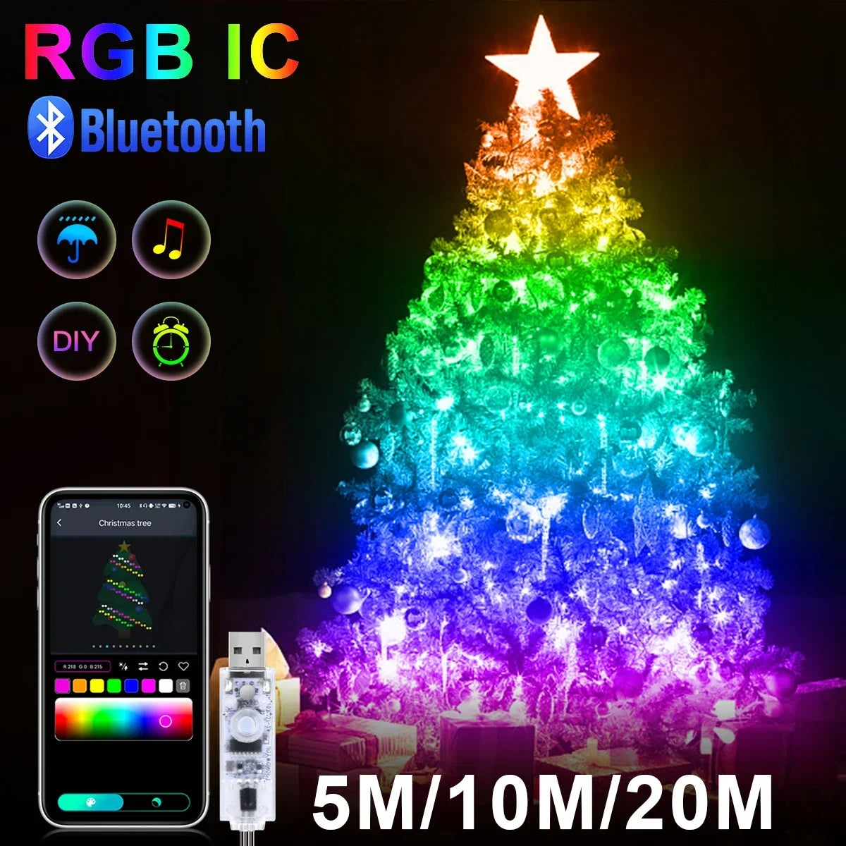 RGBIC Bluetooth LED Fairy String Lights USB – Dream Color LED Fairy String Lights Babs