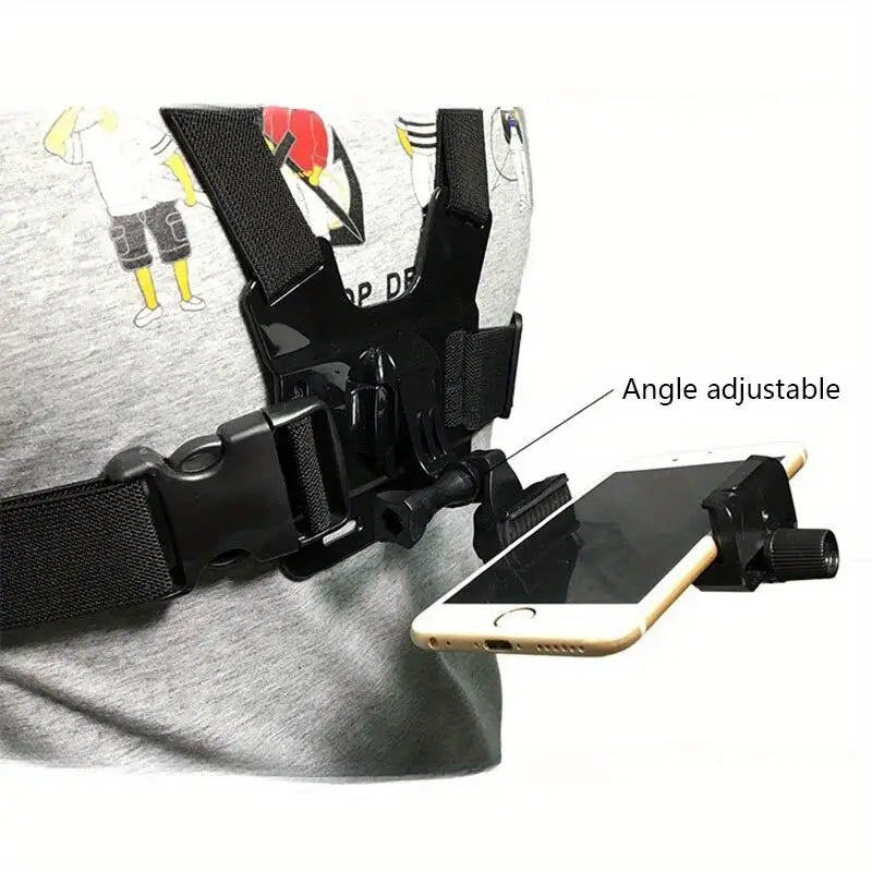 Phone Chest Mount Harness Strap Holder & Action Camera Clip Camera Chest Mount Babs