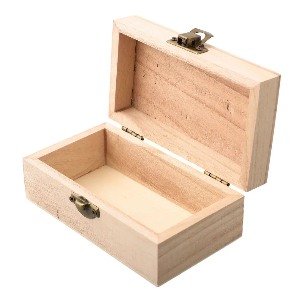 Wooden Hinged Storage Box – Jewelry, Craft & Keepsake Organizer Wooden Storage Box Babs