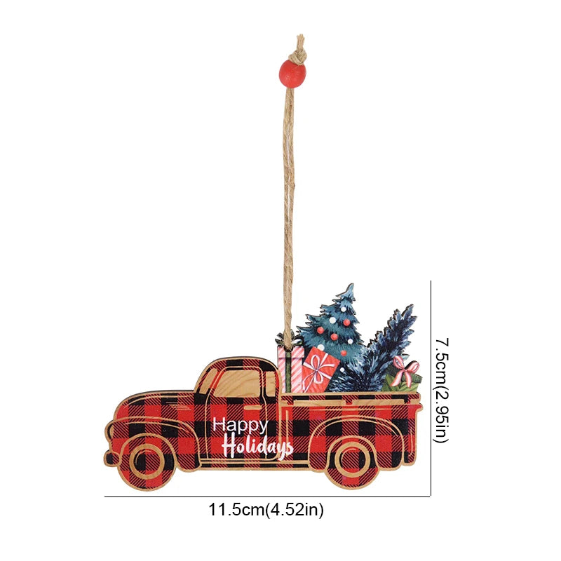 Wooden Christmas Tree Desktop Ornament & Santa Sign Plaque Christmas Desk Ornament Babs E as picture