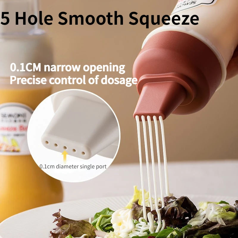 350ml Squeeze Sauce Bottle | 5-Hole Condiment Dispenser Condiment Dispenser Bottle Babs