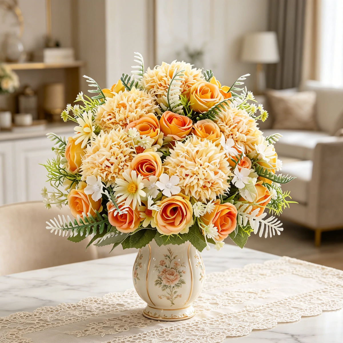 Artificial Silk Rose Bouquet – Wedding & Home Floral Decor Artificial Flower Bouquet Babs