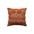 Pumpkin Halloween Embroidered Throw Pillow Cover | Plush Cushion Throw Pillow Cover Babs Light Brown S