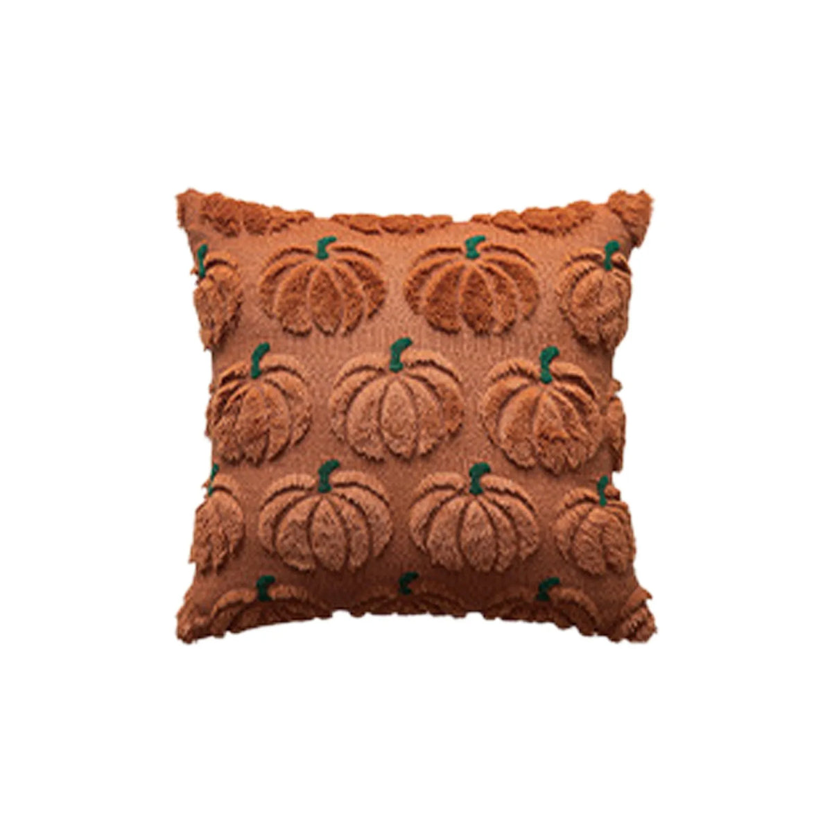 Pumpkin Halloween Embroidered Throw Pillow Cover | Plush Cushion Throw Pillow Cover Babs Light Brown S