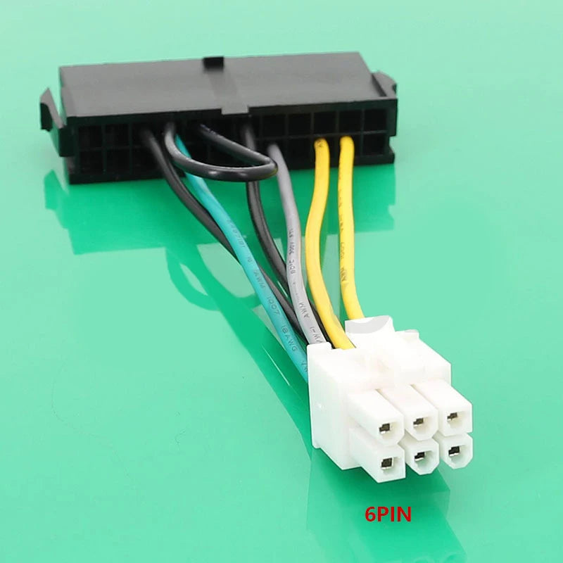 24-Pin to 6-Pin Power Adapter Cable for PC Mainboard Power Adapter Cable Babs