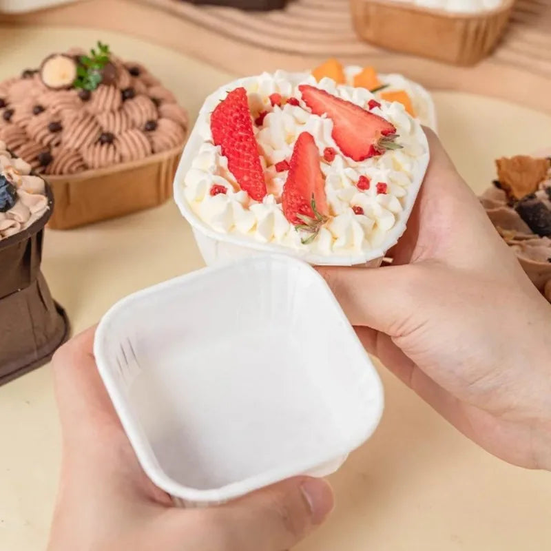 50Pcs Square Cupcake Liners | Muffin Paper Baking Cups Cupcake Baking Cups Babs