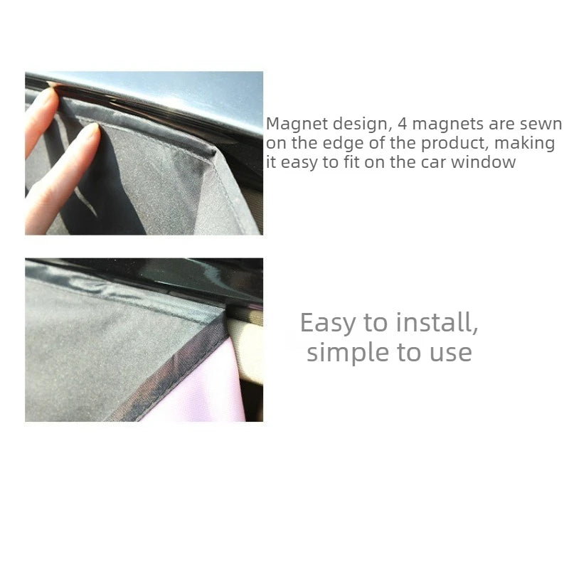 Magnetic Car Window Sunshade – UV Protection Double Layer Curtain Car Window Sunshade Babs
