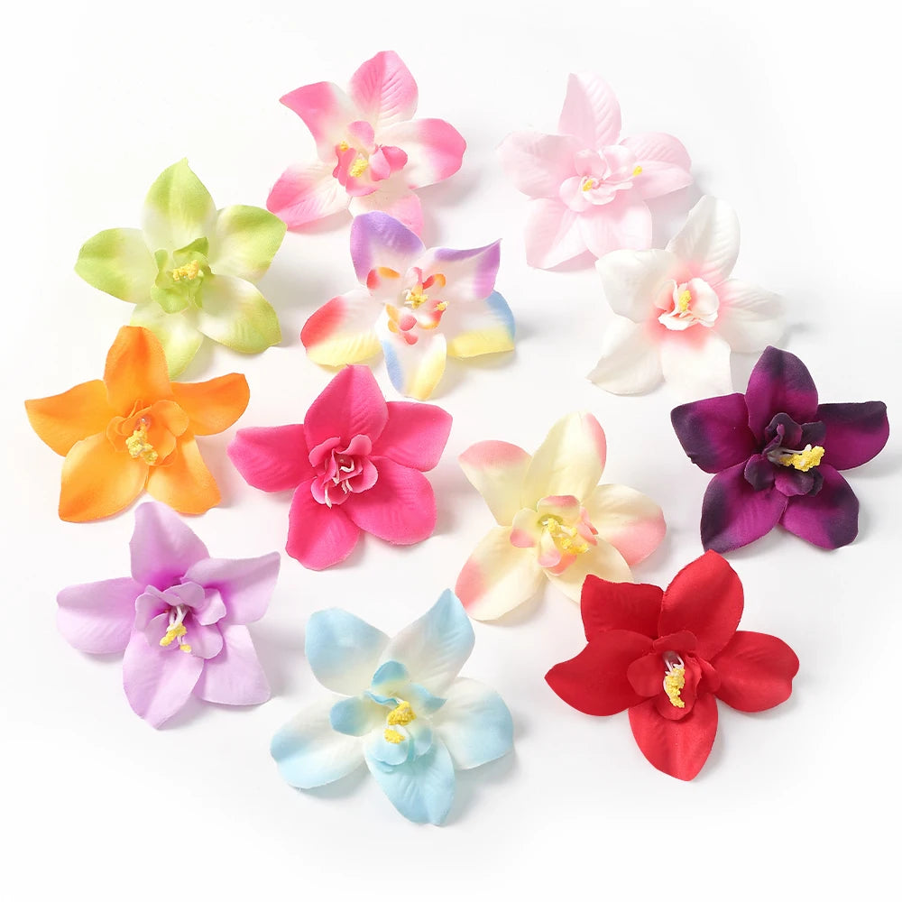 10/20Pcs Silk Artificial Orchid Flower Heads – Wedding & DIY Decor Artificial Flower Heads Babs