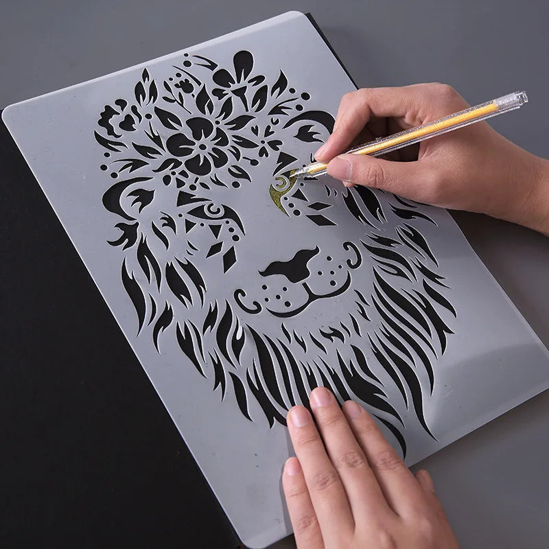 20pcs Animal Scratch Art Stencils – Kids Tiger & Elephant Set Scratch Art Stencils Babs