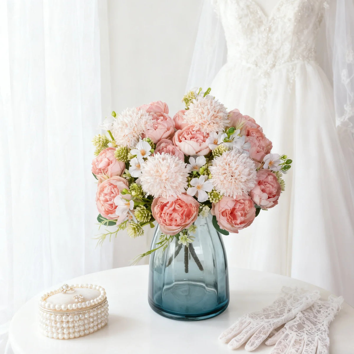 Silk Peony Artificial Flower Bouquet – Wedding & Home Décor Artificial Flower Bouquet Babs