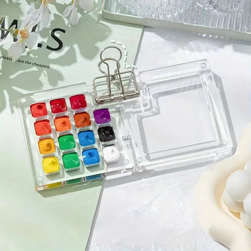 Acrylic Mini Watercolor Palette 8/15 Grids – Portable Travel Tray Watercolor Palette Babs