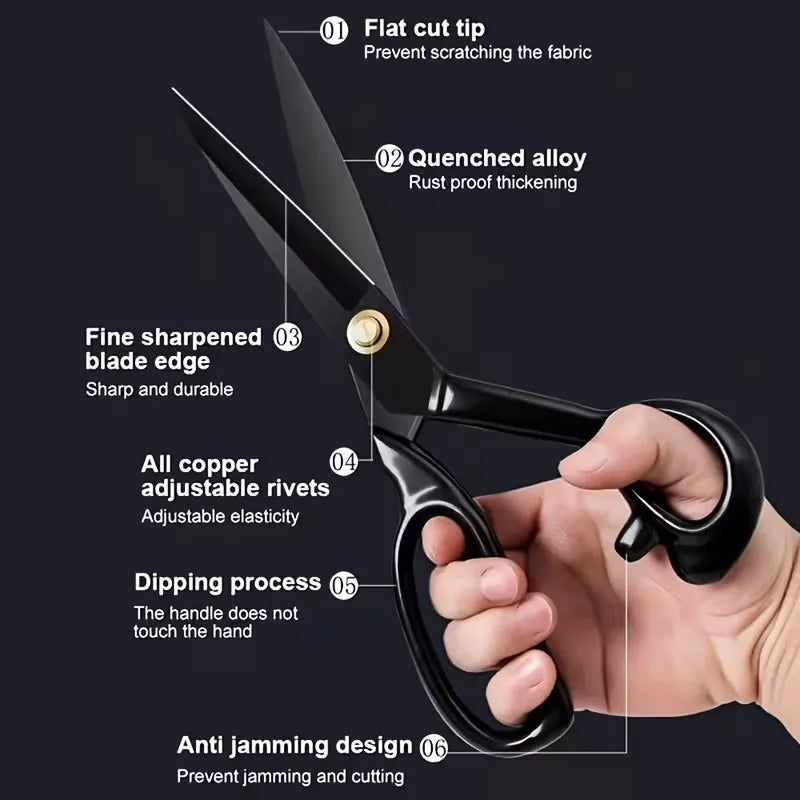 10-Inch Professional Tailor Scissors – Ultra Sharp Stainless Steel Tailor Scissors Babs