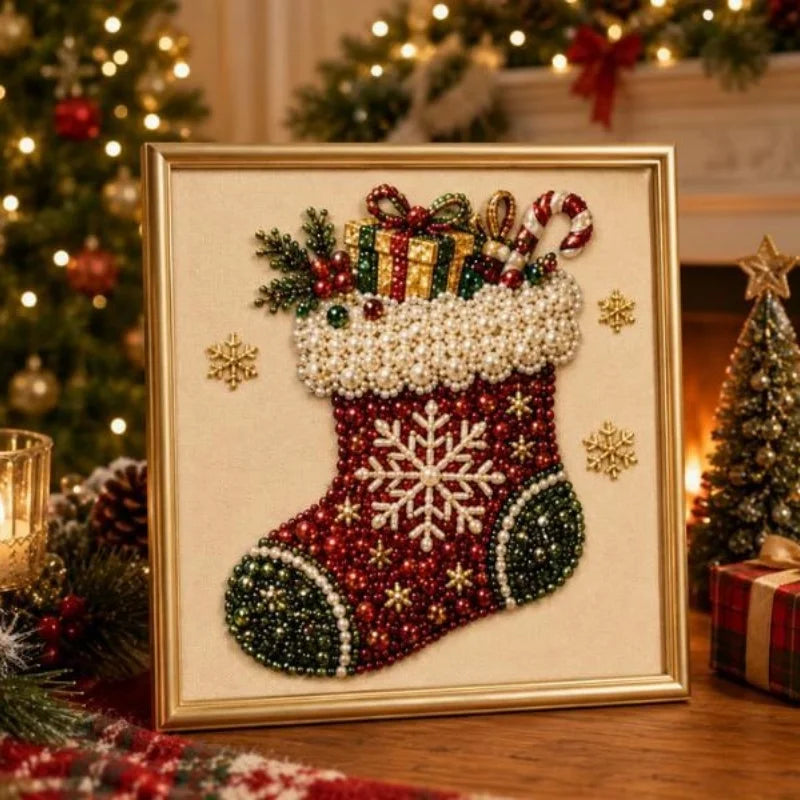 Christmas Diamond Painting Kit with Frame – DIY Pearl Bead Art Diamond Painting Kit Babs Type E 20*20cm