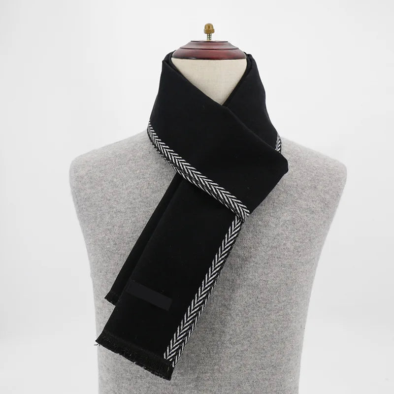 Men's Winter Plaid Cashmere-Style Scarf & Pashmina Shawl Winter Scarf Shawl Babs Beige 180 by 30CM