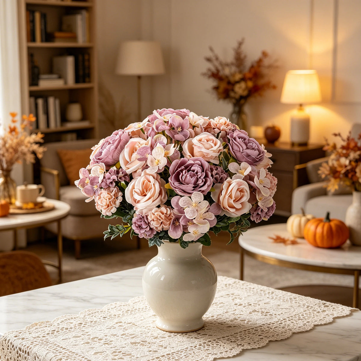 Silk Artificial Peony Rose Hydrangea Bouquet – Wedding Décor Artificial Flower Bouquet Babs