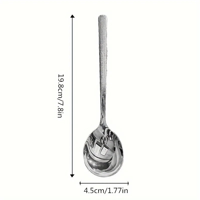 4pcs Hammered Stainless Steel Soup Spoons – Korean Style Soup Spoon Set Babs