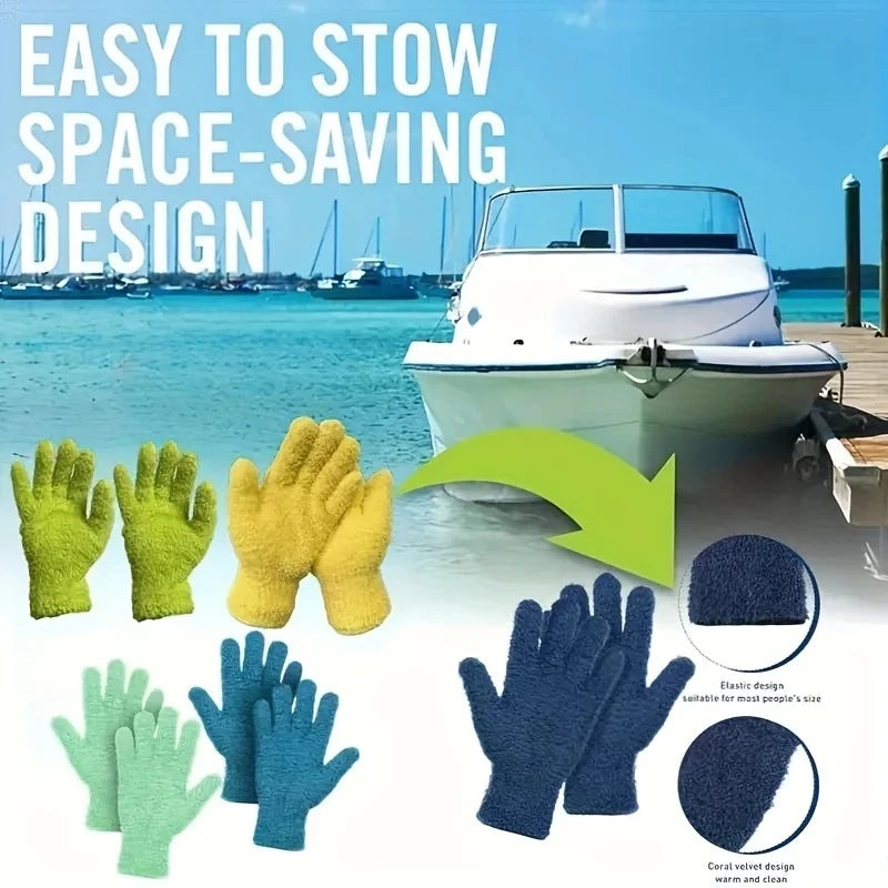 Microfiber Cleaning Gloves – Car Wash, Glass & Dust Care Cleaning Gloves Babs