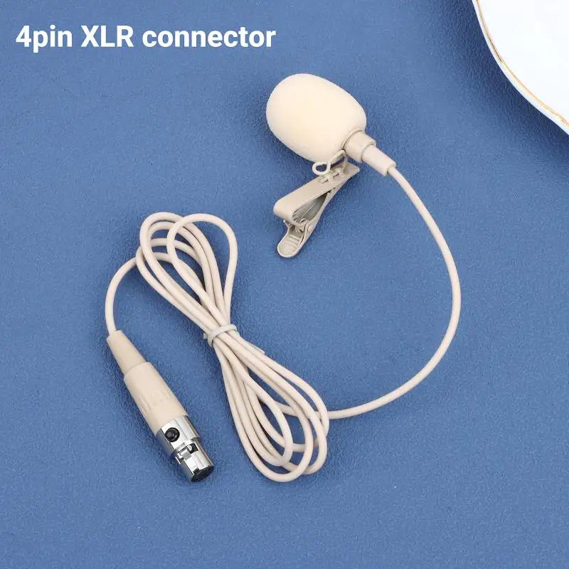 Beige Lavalier Lapel Mic ZL-F1720 Omnidirectional + 2 Covers Lavalier Microphone Babs 4pin For Shure