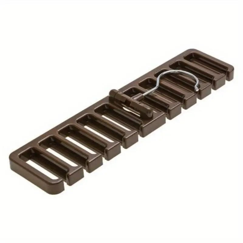 2-Pack Rotating Tie Belt Scarf Hanger Closet Organizer Rack Wardrobe Organizer Rack Babs Brown-2pcs