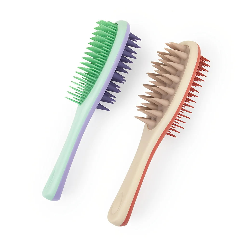 Double-Sided Silicone Scalp Massage Hair Brush | Dry & Wet Scalp Massage Brush Babs