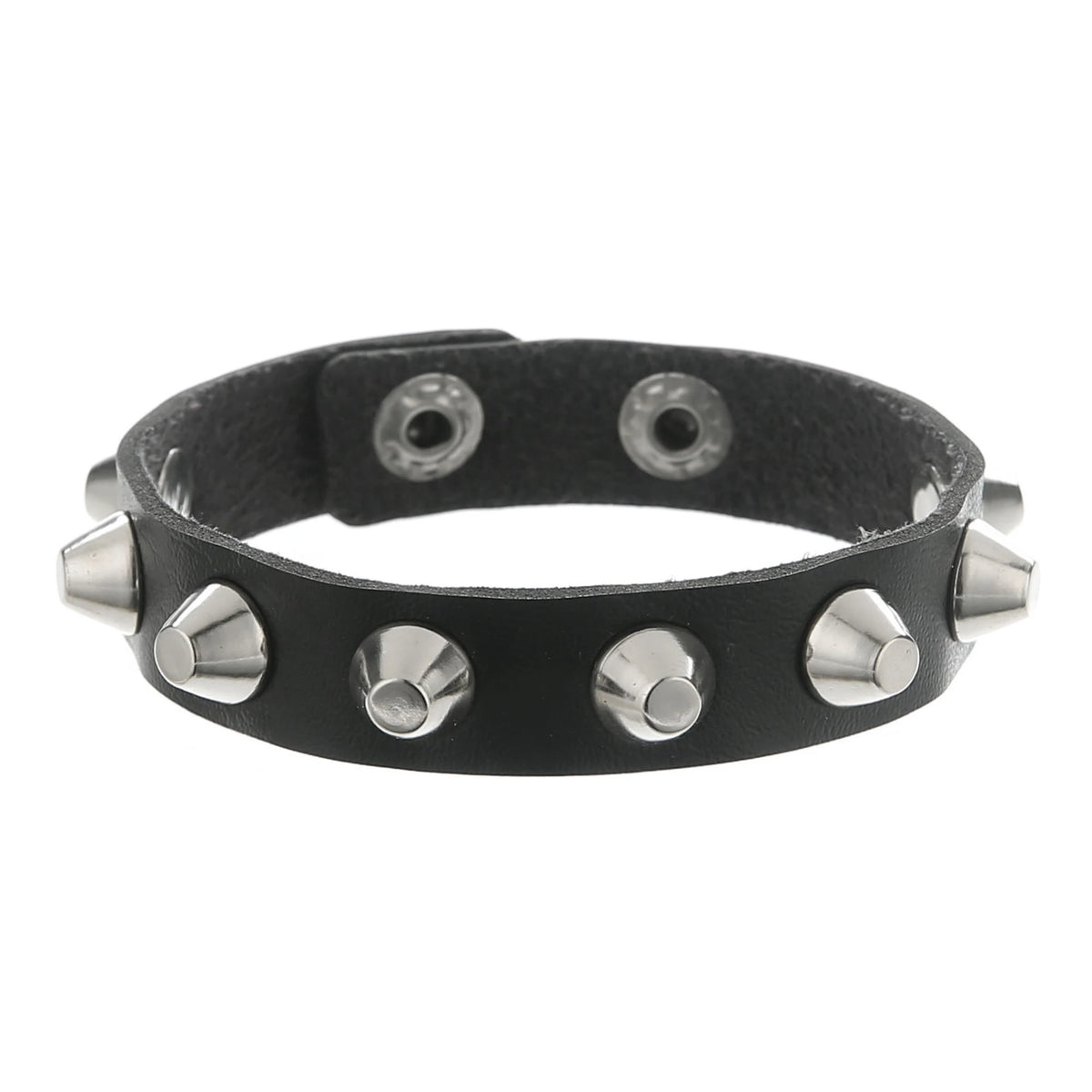 Punk PU Leather Rivet Cuff Bracelet – Unisex Rock Style Leather Cuff Bracelet Babs Black