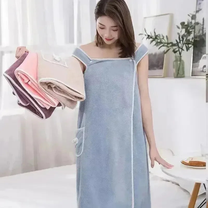 Women's Wearable Bath Towel Wrap – Fast Drying Spa Robe 135×80cm Wearable Bath Towel Babs