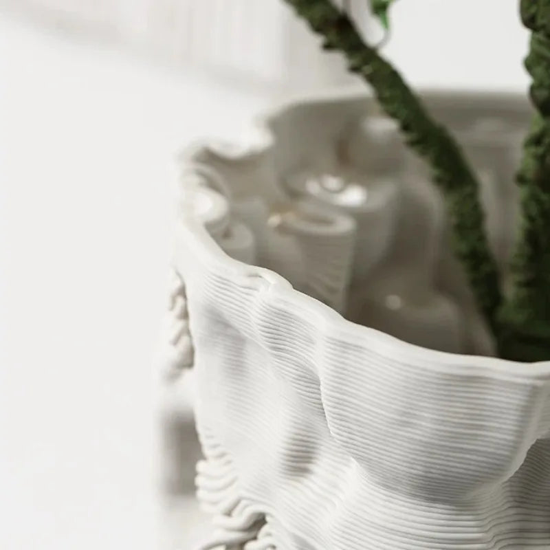 Modern Irregular Ceramic Vase – Luxury White Table Décor Decorative Ceramic Vase Babs
