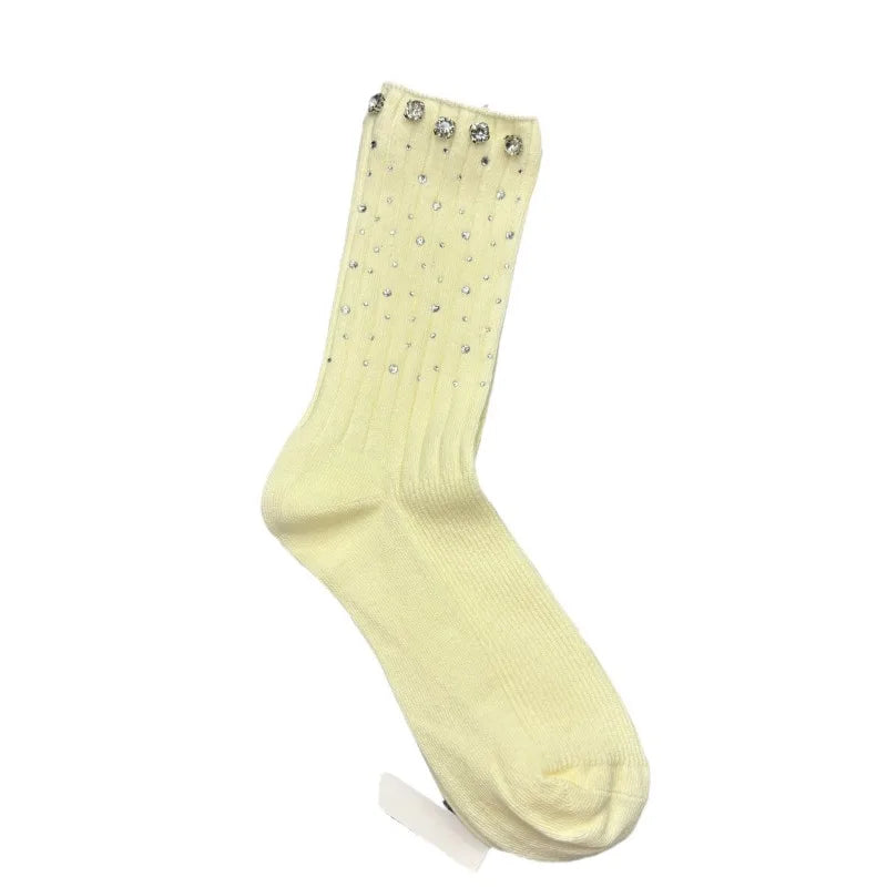 Women's Rhinestone Cotton Ankle Socks – Warm & Stylish Fashion Ankle Socks Babs