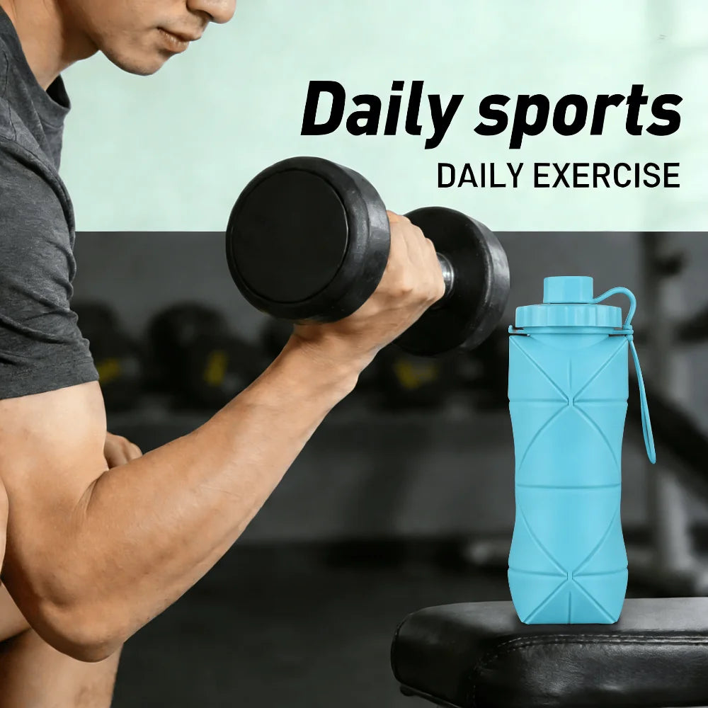 Food Grade Silicone Collapsible Water Bottle 600ml Foldable Collapsible Water Bottle Babs