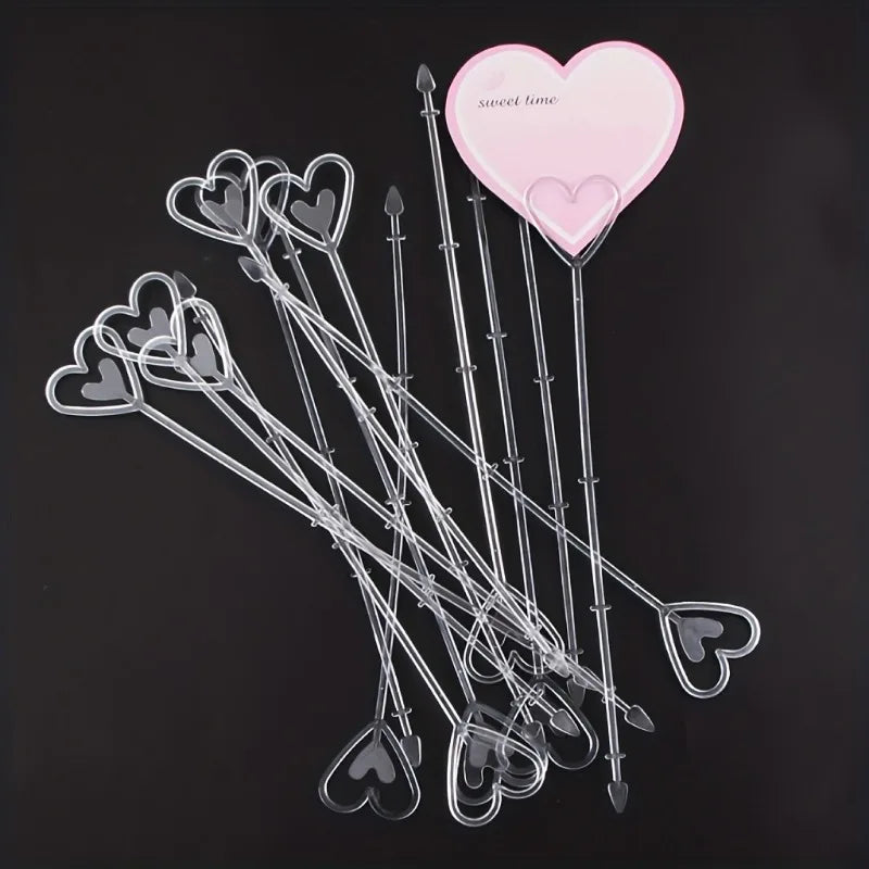 80pcs Heart-Shaped Plastic Flower Card Holders – Bouquets Floral Card Holders Babs