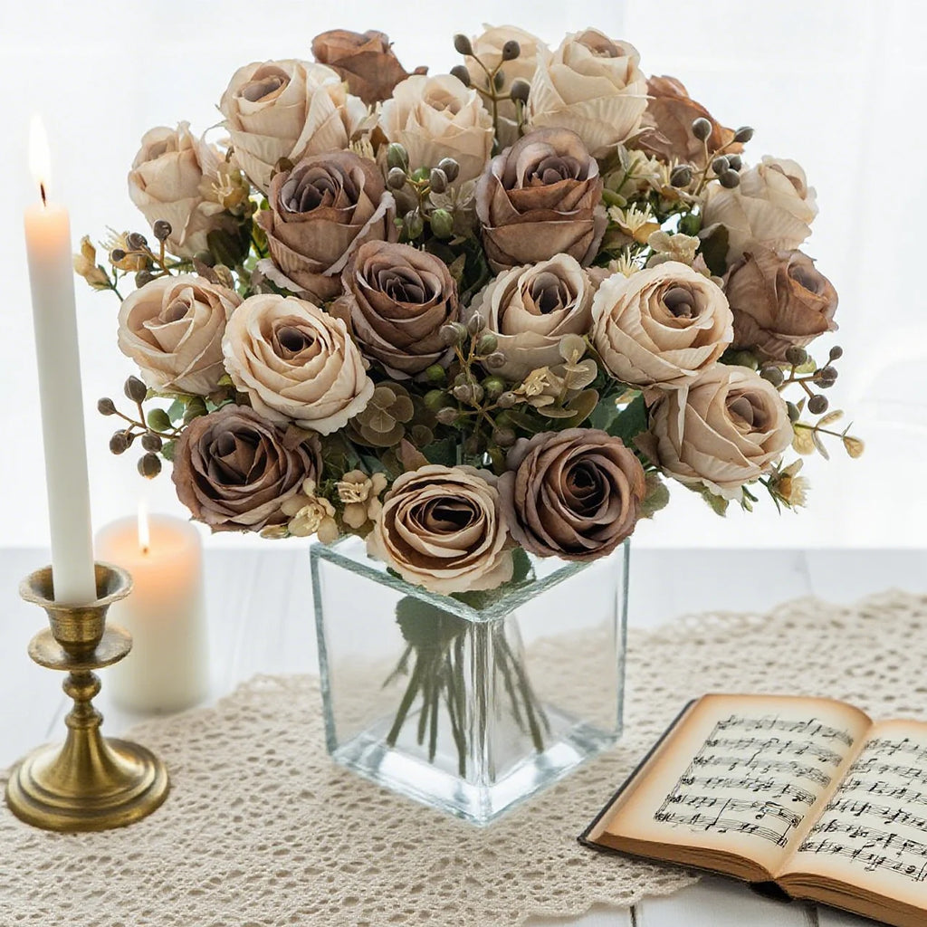 Silk Rose Artificial Flower Bouquet for Wedding & Home Décor Artificial Flower Bouquet Babs