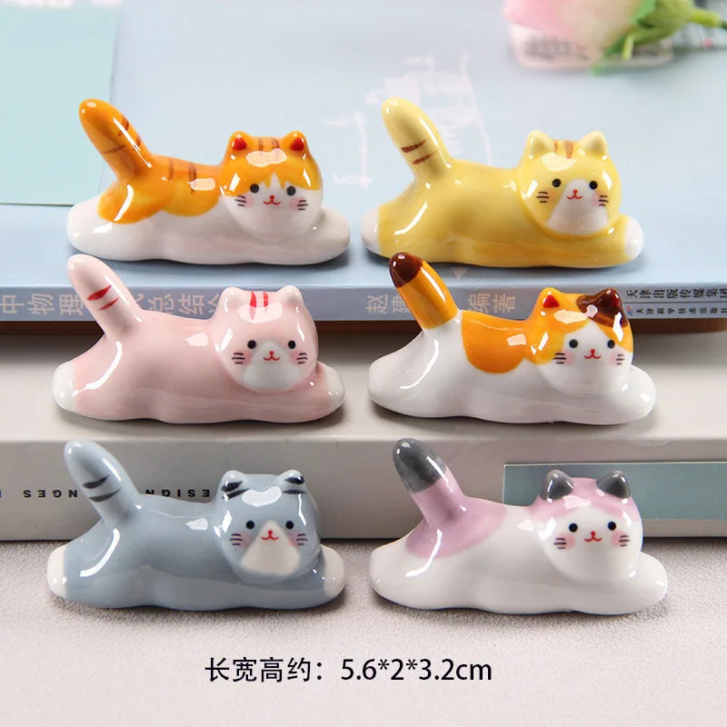 Japanese Ceramic Cat Chopstick Holder & Utensil Rest Chopstick Rest Babs