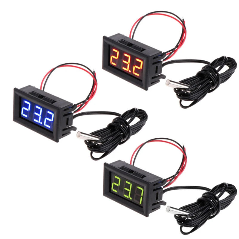 LCD Digital Thermometer DC 5-12V, 1m Probe – Aquarium & Car Digital Thermometer Gauge Babs