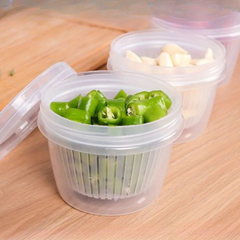 Double-Layer Onion & Garlic Fridge Storage Box | Food Keeper Food Storage Container Babs