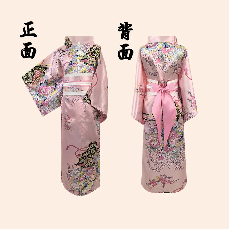 Children's Floral Japanese Kimono Yukata Cosplay Costume Yukata Costume Set Babs K 130cm China Mainland