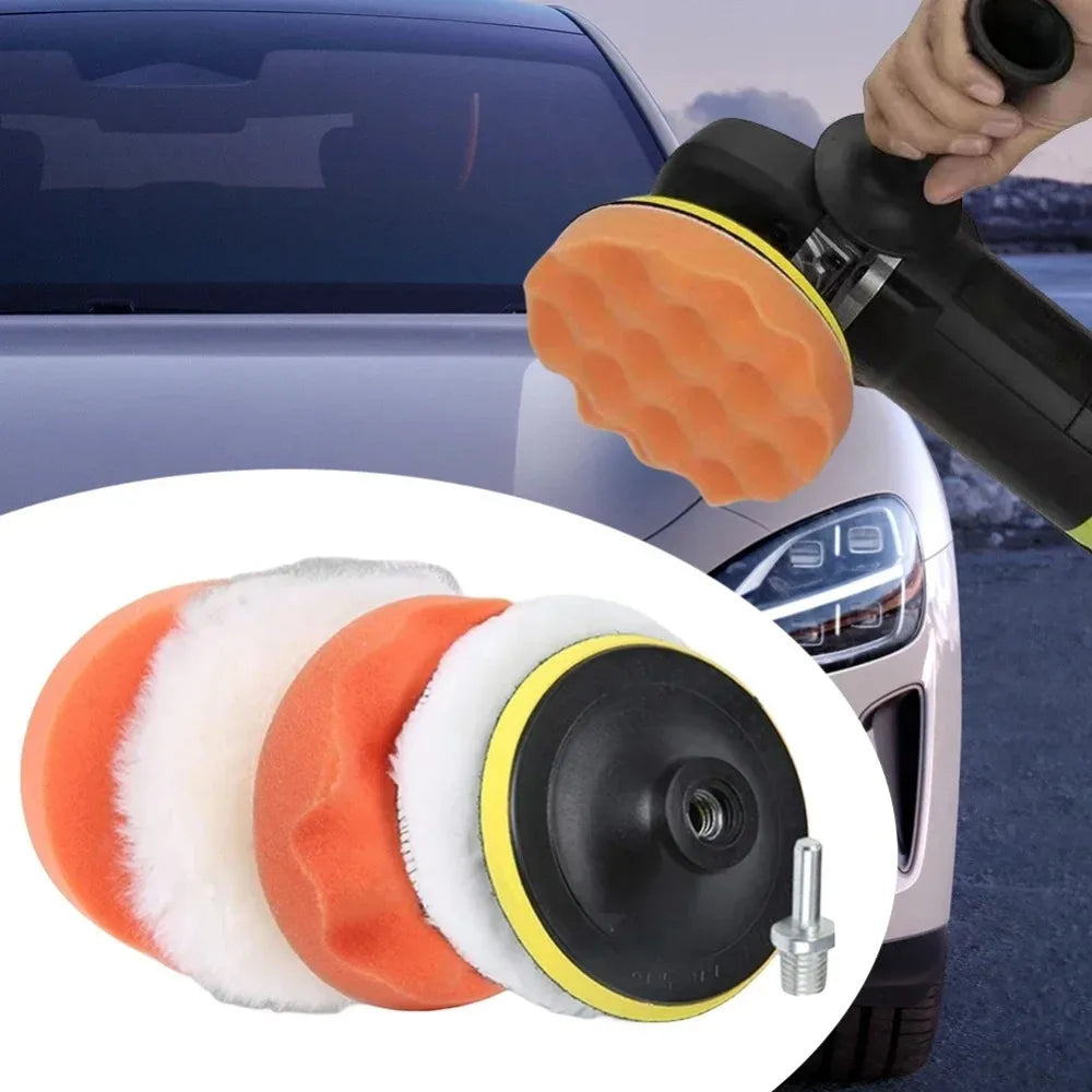 6pc Car Polishing Pad Kit – Sponge & Wool Buffing Wheels Car Polishing Pad Kit Babs