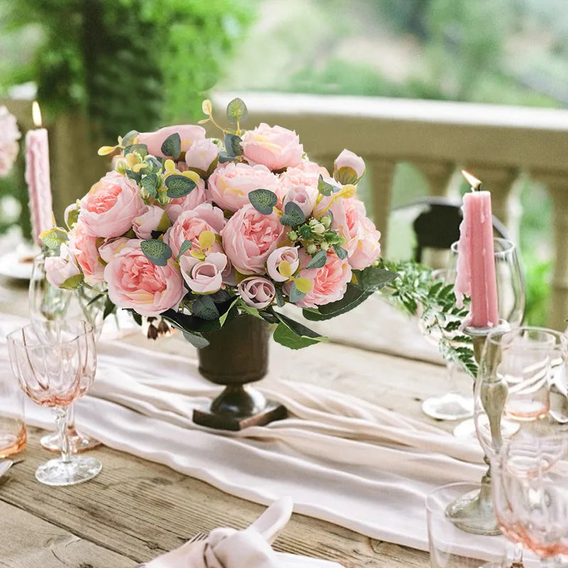 Silk Rose Artificial Flowers UV Protection Bridal Bouquet Artificial Flower Bouquet Babs