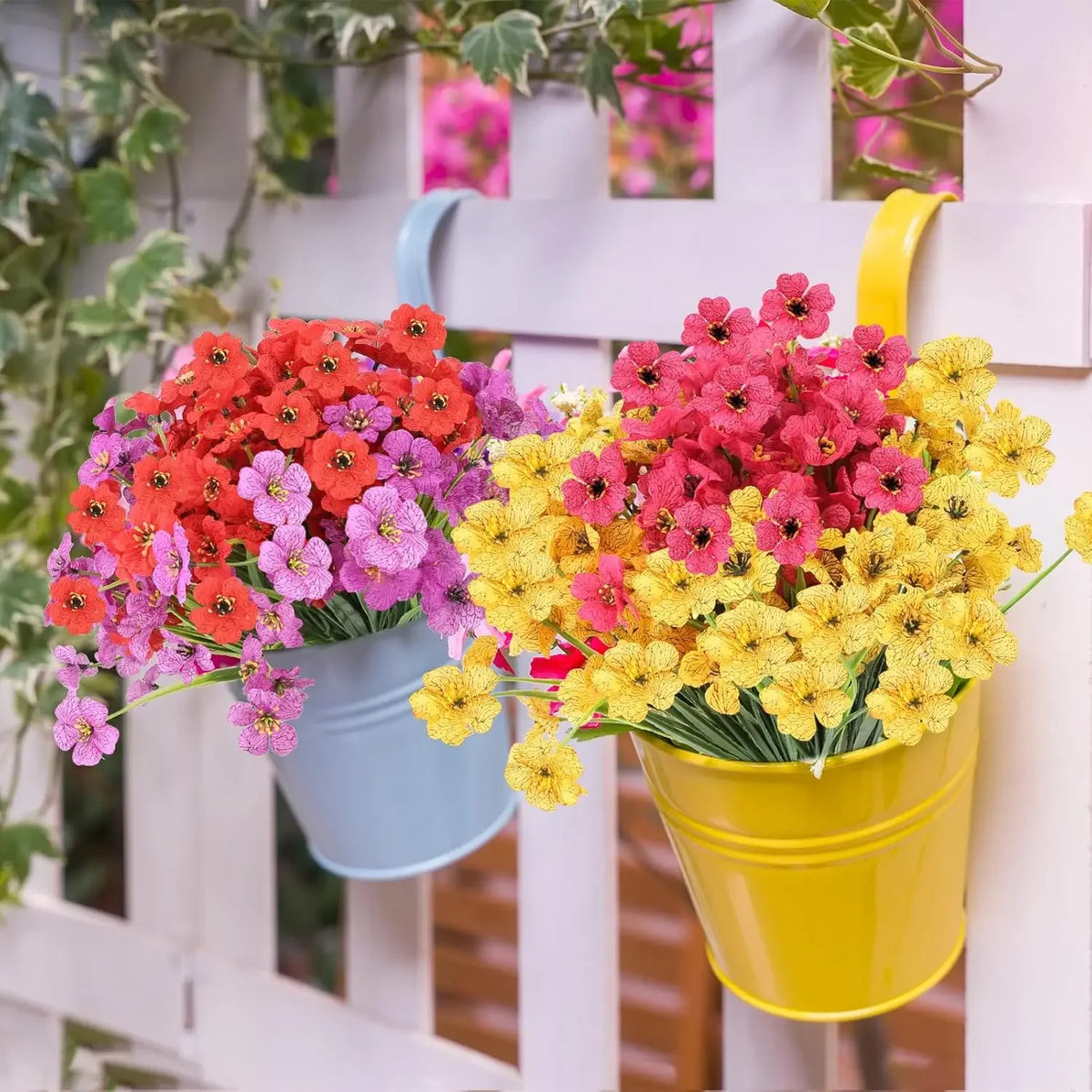 UV Resistant Artificial Violet Flowers – Garden & Wedding Décor Artificial Flower Shrubs Babs