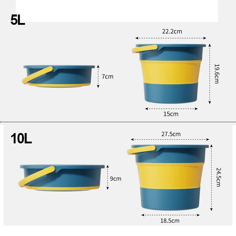 Collapsible Folding Bucket 5L/10L – Portable PVC Water Container Collapsible Bucket Babs