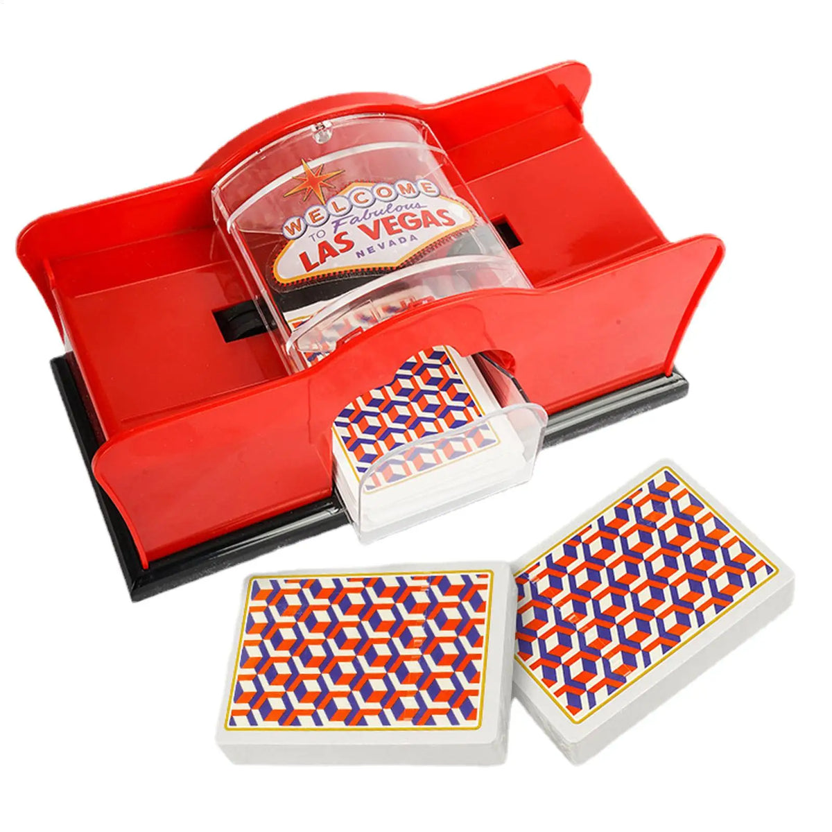 Manual 2-Deck Card Shuffler with Hand Crank – Poker & Blackjack Card Shuffler Babs