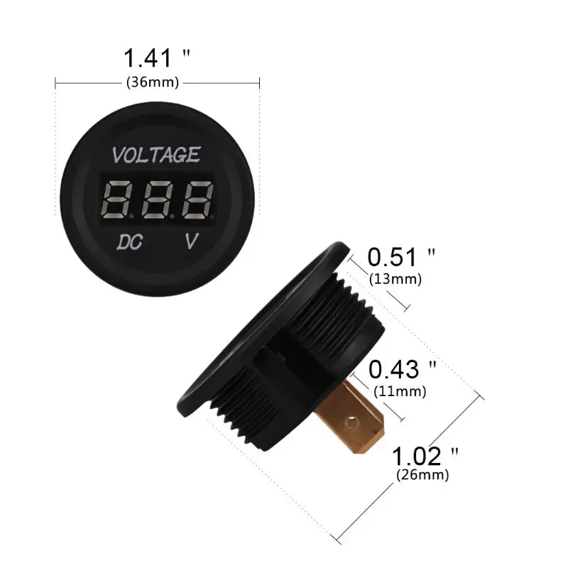 DC 12V-24V Digital Voltmeter Gauge – Waterproof, LED Display Digital Voltmeter Gauge Babs