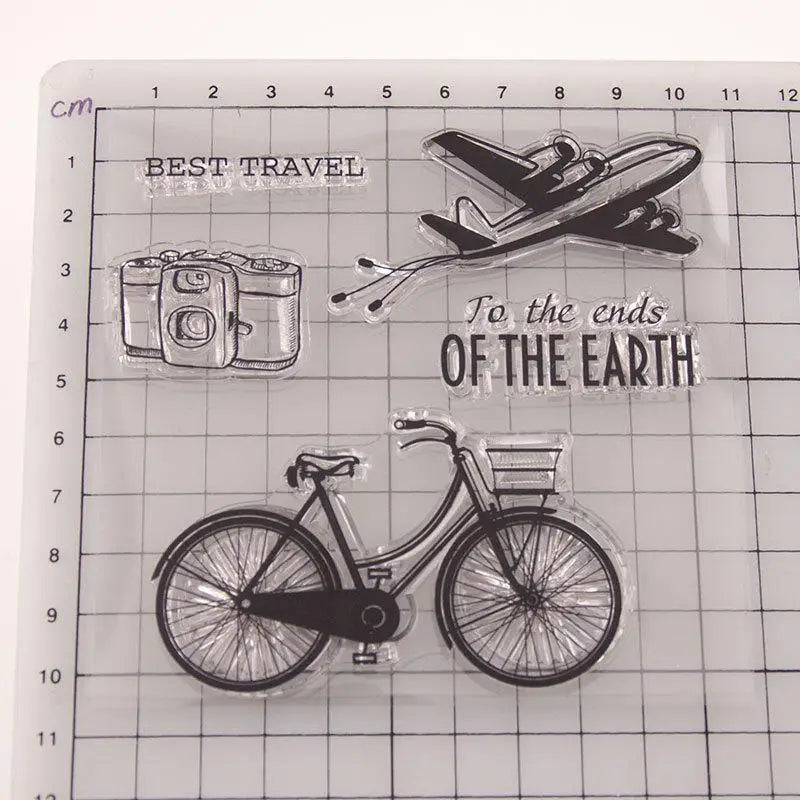 Clear Silicone Stamps Camera Bicycle Plane | DIY Scrapbooking Clear Craft Stamp Babs