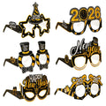 2026 New Year's Eve Party Props, Glasses & Gold Balloons Kit Party Decoration Kit Babs 6pcs paper glasses