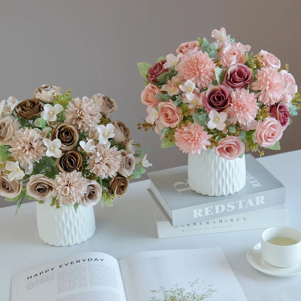 Artificial Silk Rose Bouquet – Wedding & Home Décor Flowers Artificial Silk Flowers Babs