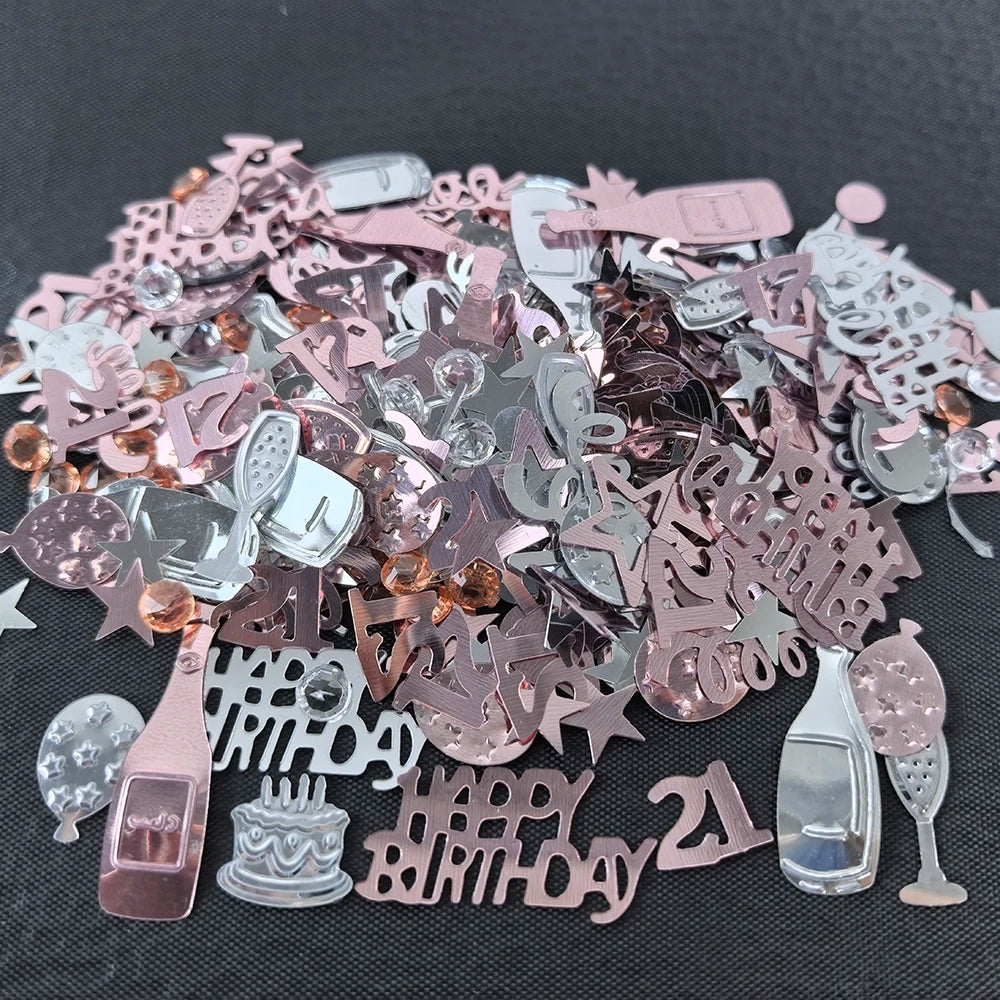 Rose Gold Birthday Confetti Foil Stars & Sequins Table Decor