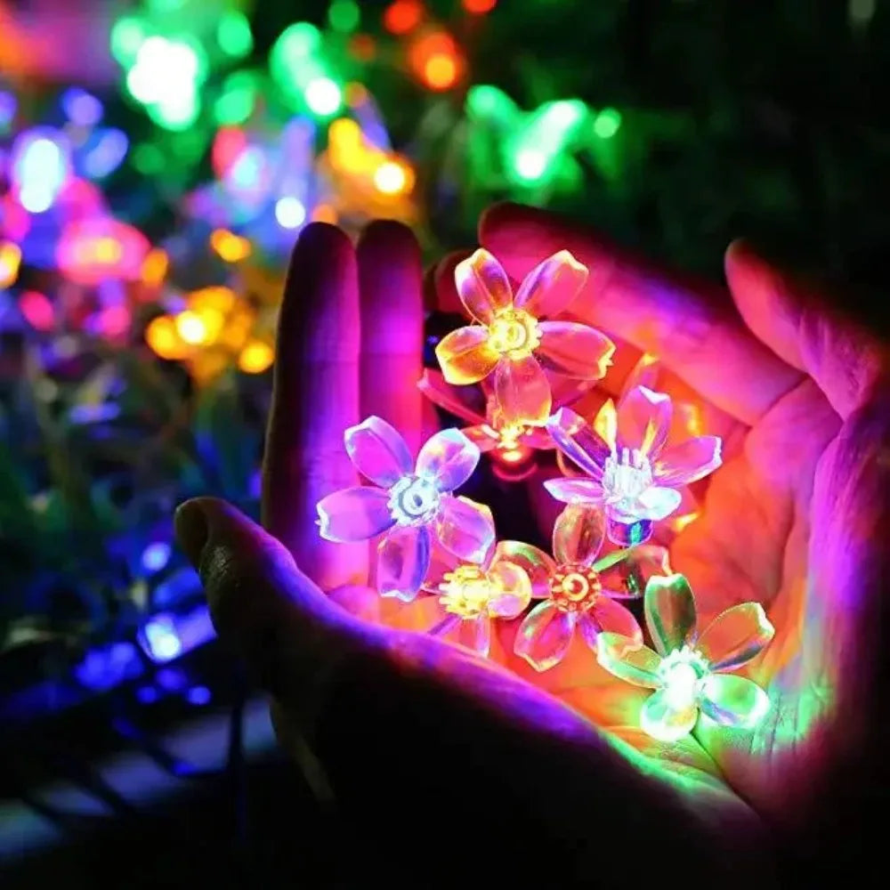 Solar Cherry Flower String Lights 20M – IP65 Waterproof LED Garland Solar String Lights Babs