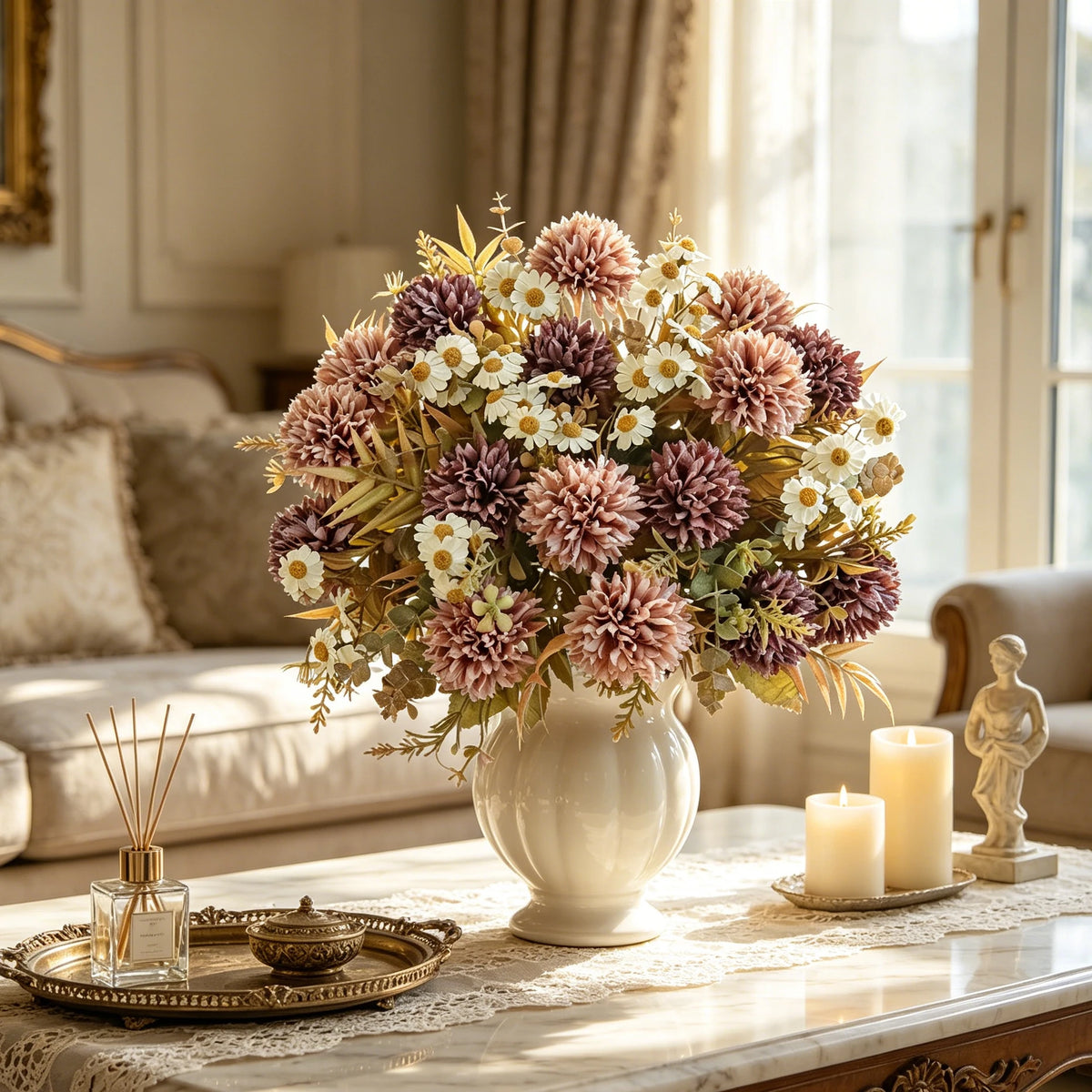 Silk Chrysanthemum Artificial Flowers – Wedding & Home Décor Artificial Silk Flowers Babs
