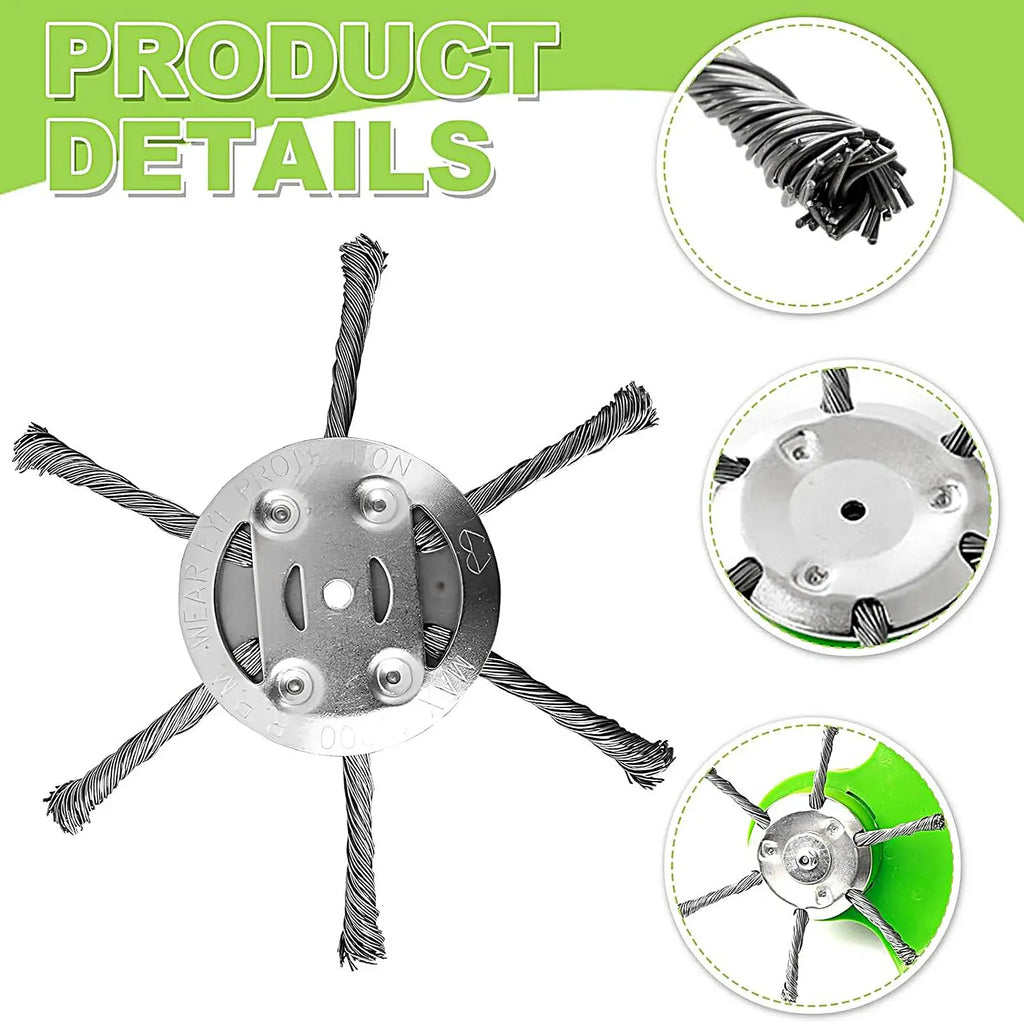 Steel Grass Trimmer Head – Universal Weed Cutter Replacement Trimmer Head Babs